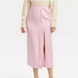 a new day Light Pink Pencil Skirt with Front Slit